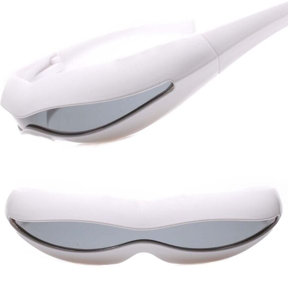 Wrap Around Costume Robot Cyclops Visor Futuristic Cosplay White Sunglasses - Picture 1 of 4